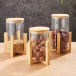 Storage Jars & Canisters Cross Stand Glass Jar Sealing Set