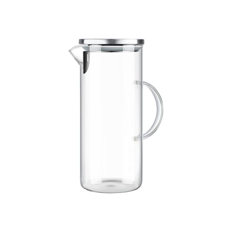 Tea & Coffee Sets Straight Cylinder Steel Lid Glass Cold Water Pitcher