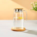 Tea & Coffee Sets Fine Vertical Grain Bamboo and Steel Lid Cold Water Pitcher