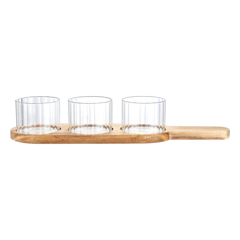 Salad Bowls & Serving Ware Love Pea Wood Glass Salad Bowl Set