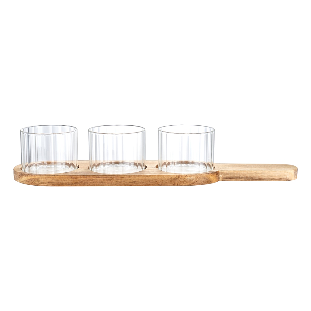 Salad Bowls & Serving Ware Love Pea Wood Glass Salad Bowl Set