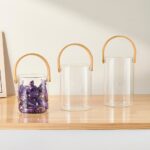 Storage Jars & Canisters Bamboo Handle Glass Storage Jar