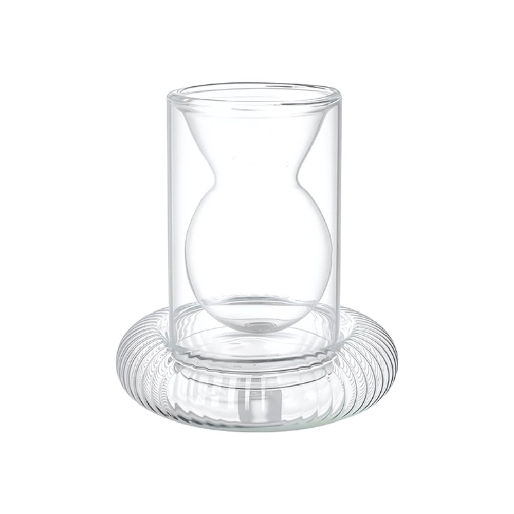 Glassware & Cups Gourd Double-Layer Glass Cup and Saucer Set