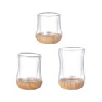 Glassware & Cups Slim Bamboo Bottom Double-Layer Glass Cup