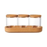 Storage Jars & Canisters Cork Lid Glass Jar Sealing Canister Set