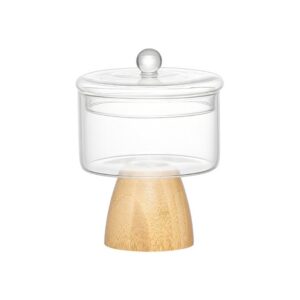 Storage Jars & Canisters Glass Jar with Bamboo Base Sugar Jar