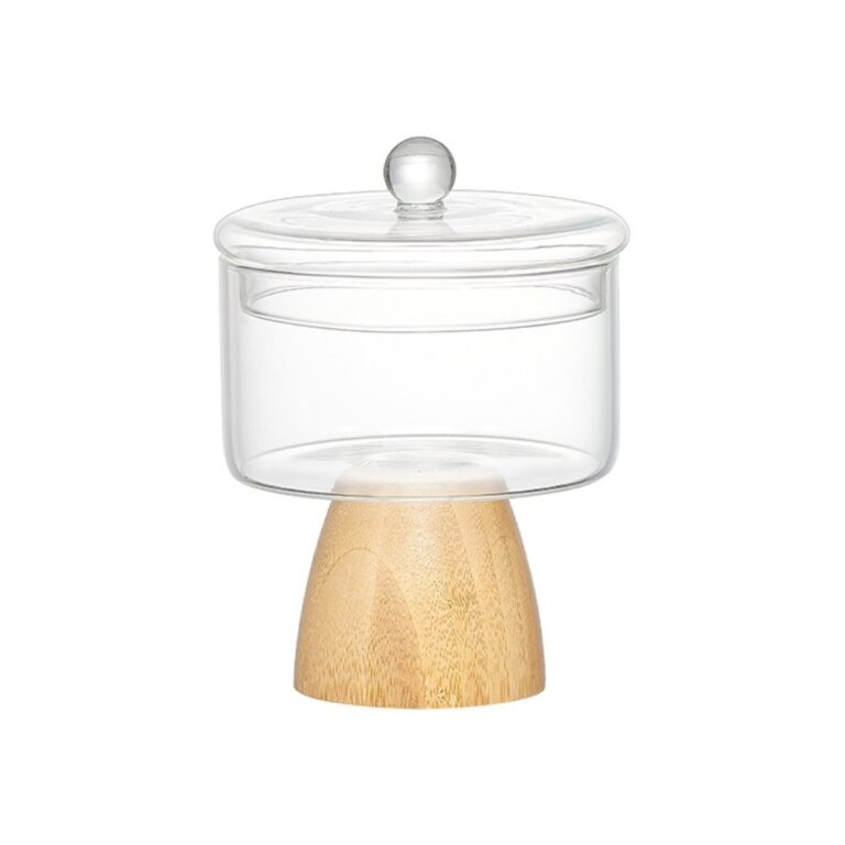 Storage Jars & Canisters Glass Jar with Bamboo Base Sugar Jar