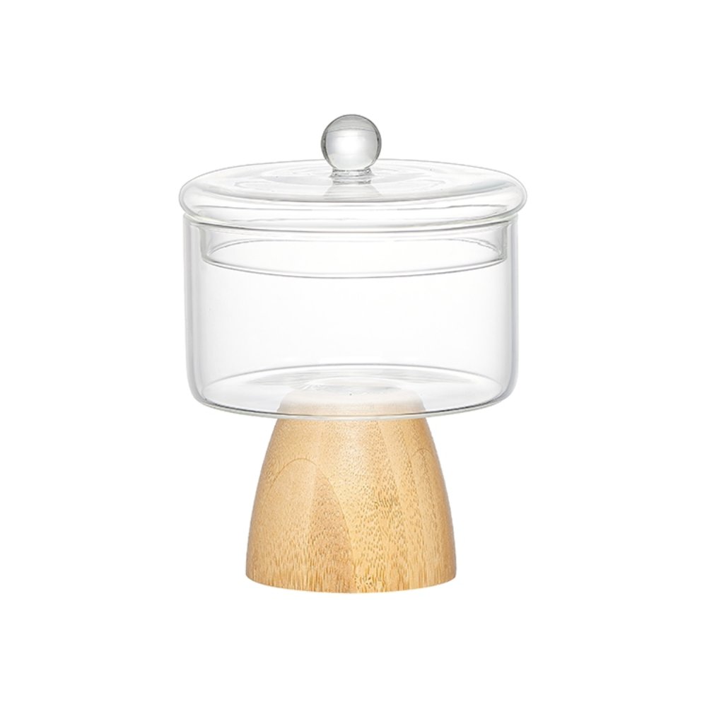 Storage Jars & Canisters Glass Jar with Bamboo Base Sugar Jar