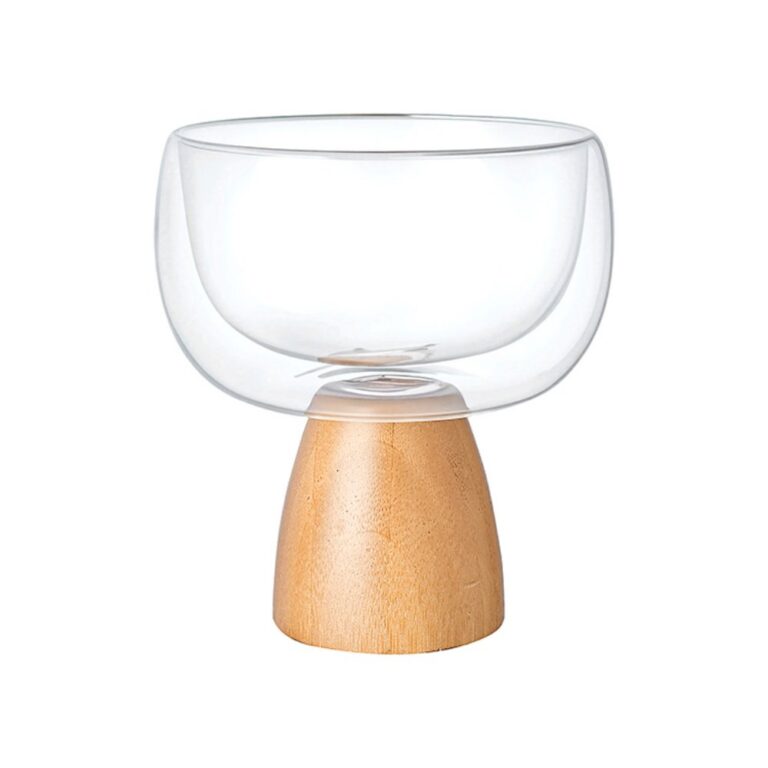 Salad Bowls & Serving Ware Bamboo Chubby Double-Layer Glass Salad Bowl