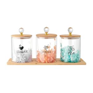 Storage Jars & Canisters 3pcs Flower Glass Jar Set
