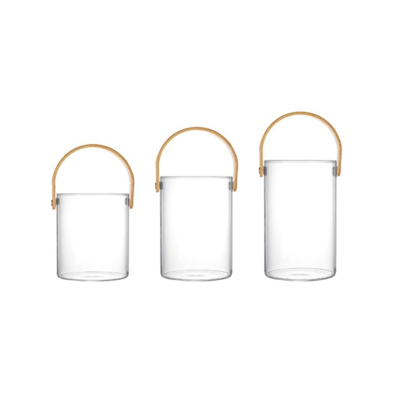Storage Jars & Canisters Bamboo Handle Glass Storage Jar