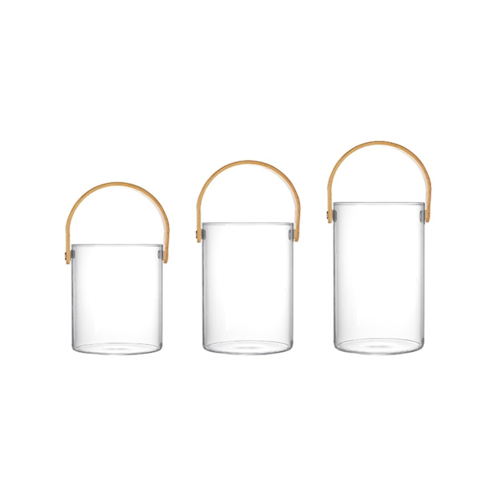 Storage Jars & Canisters Bamboo Handle Glass Storage Jar