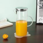 Tea & Coffee Sets Straight Cylinder Steel Lid Glass Cold Water Pitcher