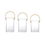Storage Jars & Canisters Bamboo Handle Glass Storage Jar